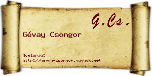 Gévay Csongor névjegykártya
